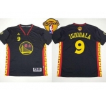 BA Golden State Warrlors #9 Andre Iguodala Black Slate Chinese New Year The Finals Patch Stitched Jerseys