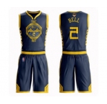 Golden State Warriors #2 Jordan Bell Authentic Navy Blue Basketball Suit 2019 Basketball Finals Bound Jersey - City Edition