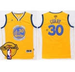 Golden State Warriors #30 Stephen Curry Gold The Finals Patch Stitched NBA Jersey