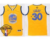 Golden State Warriors #30 Stephen Curry Gold The Finals Patch Stitched NBA Jersey
