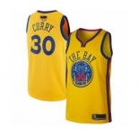 Golden State Warriors #30 Stephen Curry Swingman Gold 2019 Basketball Finals Bound Basketball Jersey - City Edition