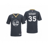 Golden State Warriors #35 Kevin Durant 2016 Alternate Black Sleeved Jersey