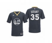Golden State Warriors #35 Kevin Durant 2016 Alternate Black Sleeved Jersey
