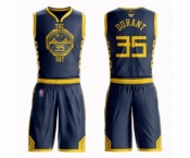 Golden State Warriors #35 Kevin Durant Authentic Navy Blue Basketball Suit 2019 Basketball Finals Bound Jersey - City Edition
