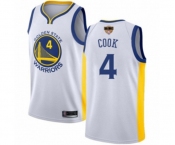 Golden State Warriors #4 Quinn Cook Authentic White Basketball 2019 Basketball Finals Bound Jersey - Association Edition