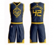 Golden State Warriors #42 Nate Thurmond Authentic Navy Blue Basketball Suit 2019 Basketball Finals Bound Jersey - City Edition