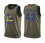 Golden State Warriors #42 Nate Thurmond Swingman Green Salute to Service 2019 Basketball Finals Bound Basketball Jersey