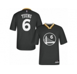 Men Adidas Golden State Warriors #6 Nick Young Authentic Black Alternate NBA Jersey