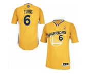 Men Adidas Golden State Warriors #6 Nick Young Authentic Gold Alternate NBA Jersey