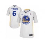 Men Adidas Golden State Warriors #6 Nick Young Swingman White Alternate NBA Jersey