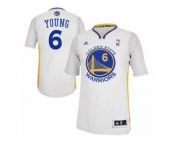 Men Adidas Golden State Warriors #6 Nick Young Swingman White Alternate NBA Jersey