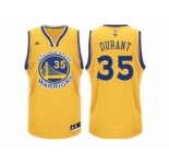 Men Golden State Warriors #35 Kevin Durant Gold New Swingman Jersey