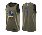 Men Nike Golden State Warriors #1 JaVale McGee Green Salute to Service NBA Swingman Jersey