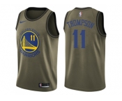 Men Nike Golden State Warriors #11 Klay Thompson Green Salute to Service NBA Swingman Jerse