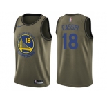 Men Nike Golden State Warriors #18 Omri Casspi Green Salute to Service NBA Swingman Jersey