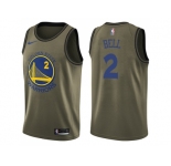 Men Nike Golden State Warriors #2 Jordan Bell Green Salute to Service NBA Swingman Jersey
