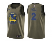 Men Nike Golden State Warriors #2 Jordan Bell Green Salute to Service NBA Swingman Jersey