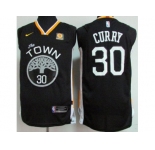 Men Nike Golden State Warriors #30 Stephen Curry Black Stitched NBA Swingman Jersey