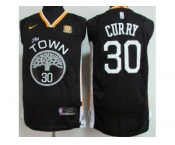 Men Nike Golden State Warriors #30 Stephen Curry Black Stitched NBA Swingman Jersey