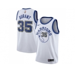 Men Nike Golden State Warriors #35 Kevin Durant White Throwback NBA Swingman Hardwood Classics Jersey
