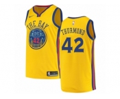 Men Nike Golden State Warriors #42 Nate Thurmond Authentic Gold NBA Jersey - City Edition
