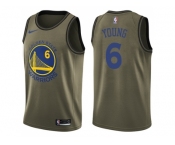 Men Nike Golden State Warriors #6 Nick Young Green Salute to Service NBA Swingman Jersey
