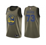 Men Nike Golden State Warriors #73 Golden Green Salute to Service NBA Swingman Jersey