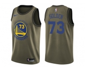 Men Nike Golden State Warriors #73 Golden Green Salute to Service NBA Swingman Jersey