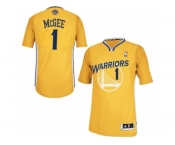 Men's Adidas Golden State Warriors #1 JaVale McGee Authentic Gold Alternate NBA Jersey