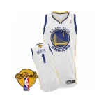 Men's Adidas Golden State Warriors #1 JaVale McGee Authentic White Home 2017 The Finals Patch NBA Jersey