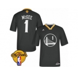 Men's Adidas Golden State Warriors #1 JaVale McGee Swingman Black Alternate 2017 The Finals Patch NBA Jersey