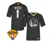 Men's Adidas Golden State Warriors #1 JaVale McGee Swingman Black Alternate 2017 The Finals Patch NBA Jersey
