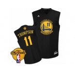 Men's Adidas Golden State Warriors #11 Klay Thompson Swingman Black Fashion 2017 The Finals Patch NBA Jersey