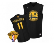 Men's Adidas Golden State Warriors #11 Klay Thompson Swingman Black Fashion 2017 The Finals Patch NBA Jersey