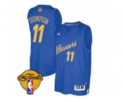Men's Adidas Golden State Warriors #11 Klay Thompson Swingman Royal Blue 2016-2017 Christmas Day 2017 The Finals Patch NBA Jersey