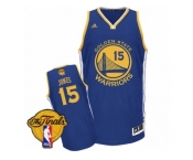 Men's Adidas Golden State Warriors #15 Damian Jones Swingman Royal Blue Road 2017 The Finals Patch NBA Jersey
