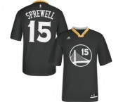 Men's Adidas Golden State Warriors #15 Latrell Sprewell Authentic Black Alternate NBA Jersey