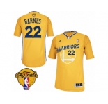 Men's Adidas Golden State Warriors #22 Matt Barnes Swingman Gold Alternate 2017 The Finals Patch NBA Jersey