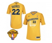Men's Adidas Golden State Warriors #22 Matt Barnes Swingman Gold Alternate 2017 The Finals Patch NBA Jersey