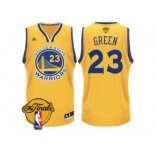 Men's Adidas Golden State Warriors #23 Draymond Green Authentic Gold 2017 The Finals Patch NBA Jersey