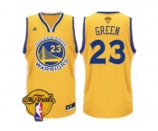 Men's Adidas Golden State Warriors #23 Draymond Green Authentic Gold 2017 The Finals Patch NBA Jersey