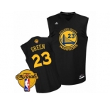 Men's Adidas Golden State Warriors #23 Draymond Green Swingman Black Fashion 2017 The Finals Patch NBA Jersey