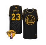 Men's Adidas Golden State Warriors #23 Draymond Green Swingman Black Precious Metals Fashion 2017 The Finals Patch NBA Jersey