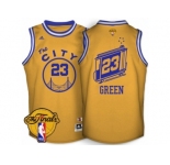 Men's Adidas Golden State Warriors #23 Draymond Green Swingman Gold Throwback The City 2017 The Finals Patch NBA Jersey