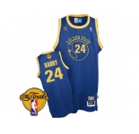 Men's Adidas Golden State Warriors #24 Rick Barry Swingman Royal Blue New Throwback 2017 The Finals Patch NBA Jersey