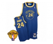 Men's Adidas Golden State Warriors #24 Rick Barry Swingman Royal Blue New Throwback 2017 The Finals Patch NBA Jersey