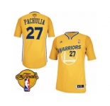 Men's Adidas Golden State Warriors #27 Zaza Pachulia Authentic Gold Alternate 2017 The Finals Patch NBA Jersey