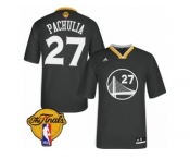 Men's Adidas Golden State Warriors #27 Zaza Pachulia Swingman Black Alternate 2017 The Finals Patch NBA Jersey