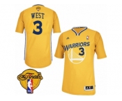 Men's Adidas Golden State Warriors #3 David West Swingman Gold Alternate 2017 The Finals Patch NBA Jersey