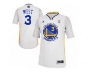 Men's Adidas Golden State Warriors #3 David West Swingman White Alternate NBA Jersey